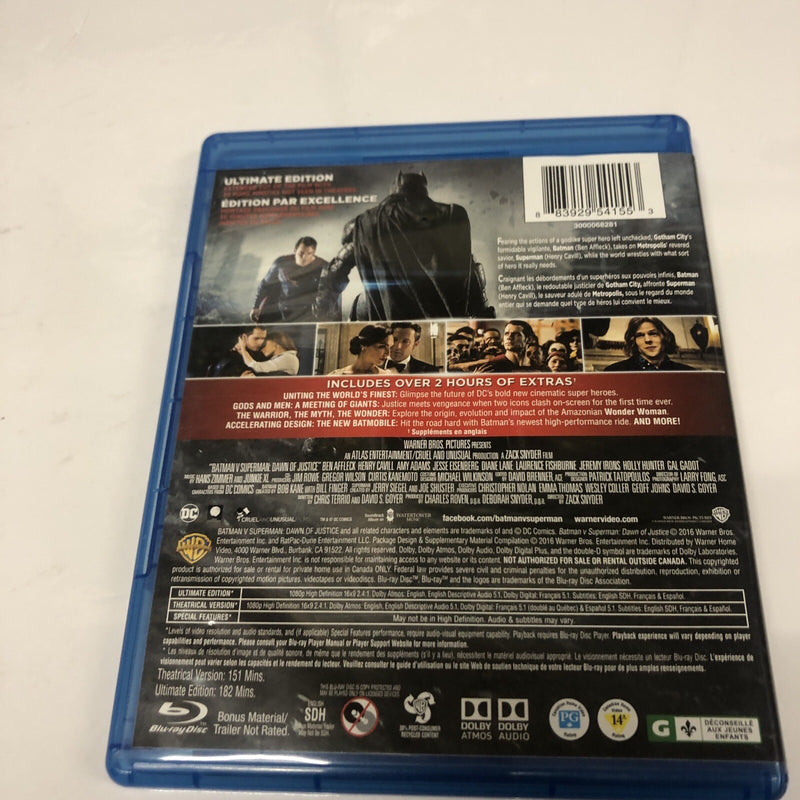 Batman v Superman: Dawn of Justice (2016) Blu-ray/DVD  3-Disc Set Canadian