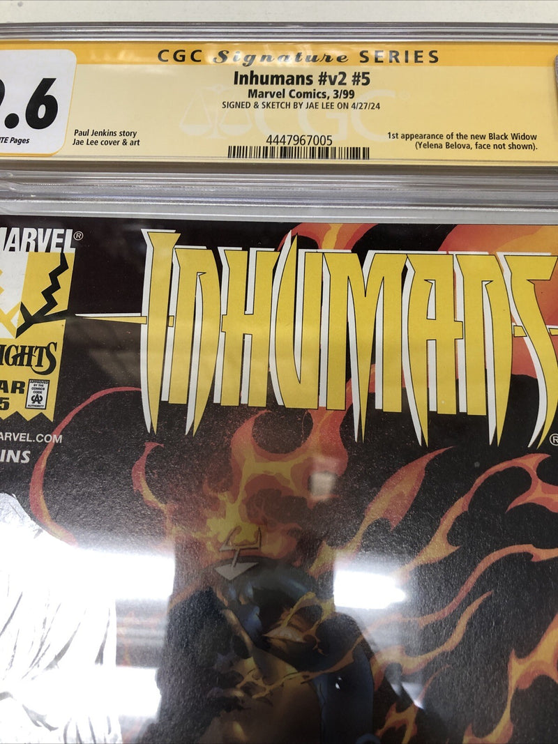 Inhumans (1999) #v2 #5 (CGC 9.6 SS) Signed * Sketch Jae Lee * Marvel Universe