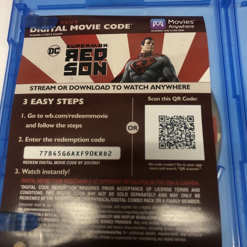 Superman : Red Son (2021) BIL/Blu-ray/DVD Slipcover • Digital Code• DC Universe