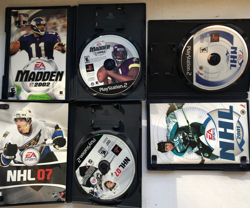 Playstation 2 NHL 07,NHL 2002,Madden 2002 ,(Sports games Bundle)