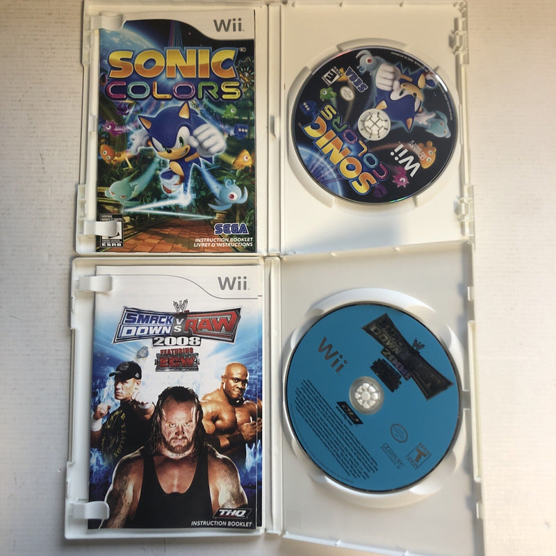 Sonic Colors,Smack Down vs Raw Wii Game Bundle