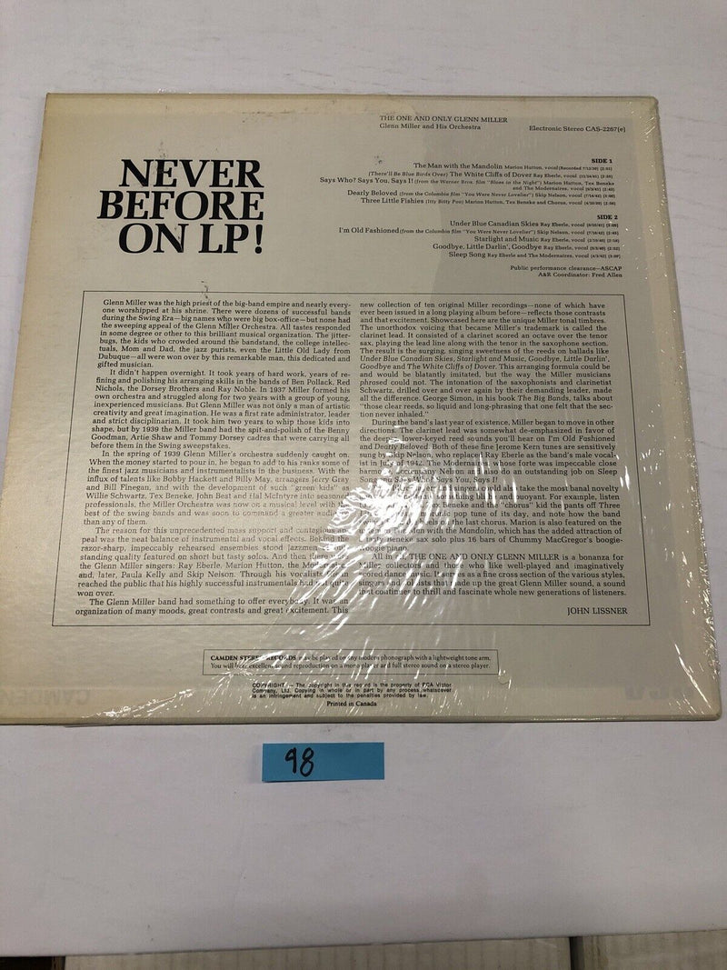 Glen Miller and his Orchestra The One And Only Glen Miller  Vinyl LP Album