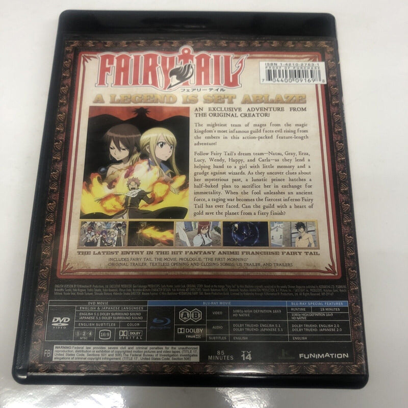 Fairytail -Phoenix Priestess Funimation (2013) anime • combo DVD and Blu-Ray