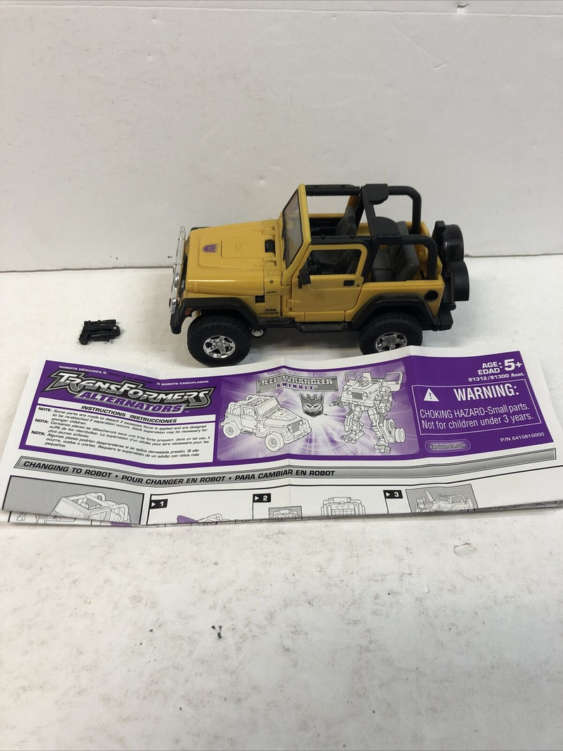 Transformers Alternators Jeep Wrangler Swindle 2004 Complete Mint w/instructions