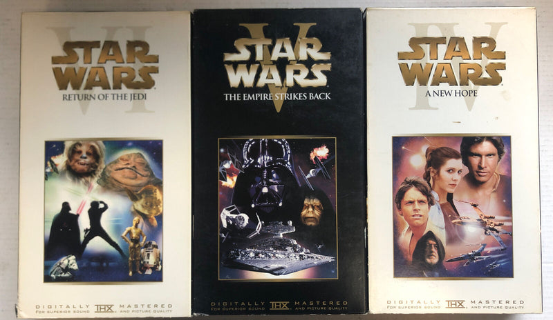 STAR WARS 4 A NEW HOPE,5 THE EMPIRE STRIKES BACK,6 RETURN OF THE JEDI (VHS)