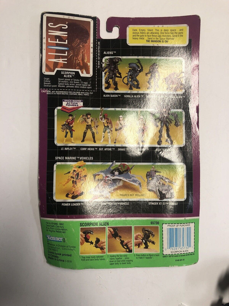 1992 Kenner Scorpion Alien With Card Back And Accessories