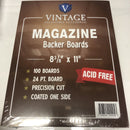 100 Magazine Backer Boards Vintage 8 3/8” X 11” 24 PT. Boards • Coated One Side