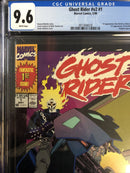 Ghost Rider #v2 (1990) # 1 (CGC 9.6 WP)|1st App Dan Keth Ghost Rider | NewsStand