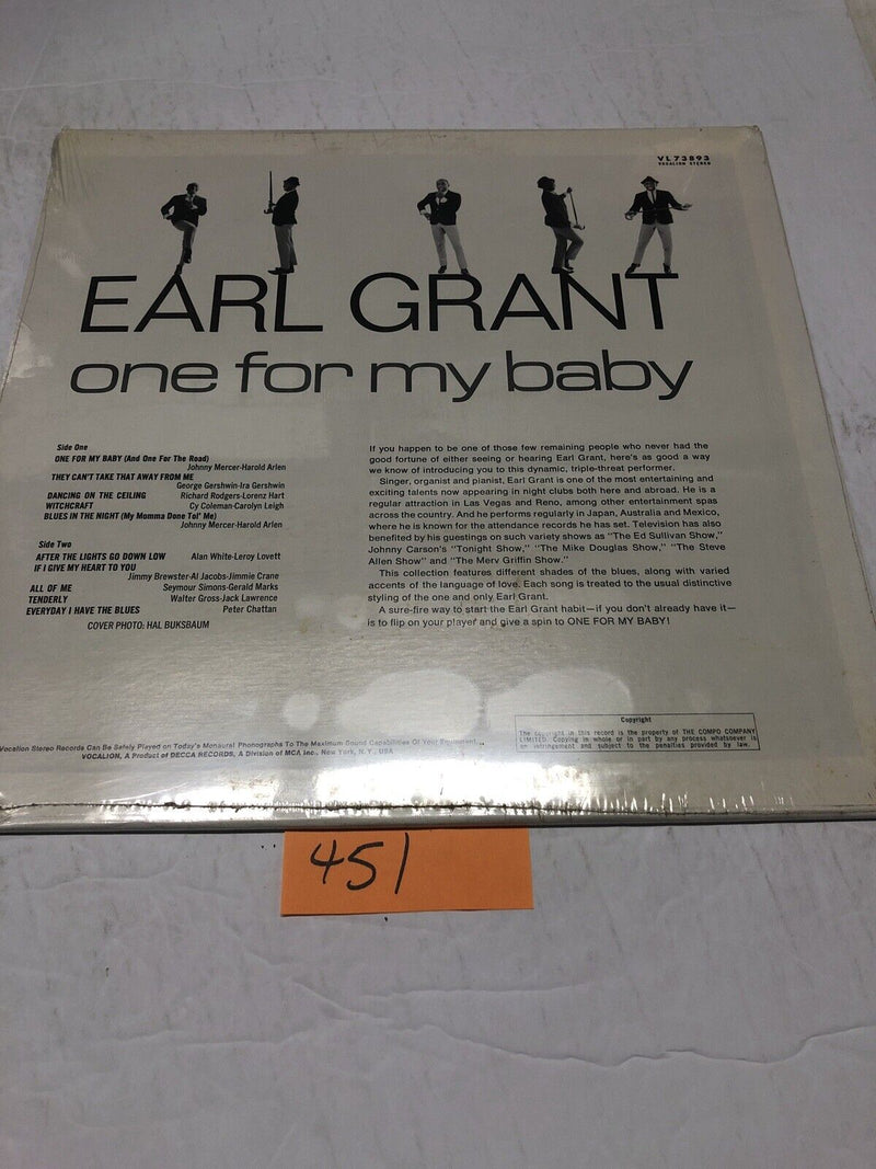 Earl Grant One For My Baby Factory Sealed  Vinyl LP Album