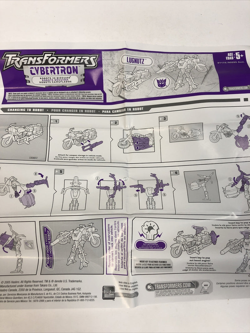 Transformers Cybertron Lugnutz (2005) Complete Mint w/instructions