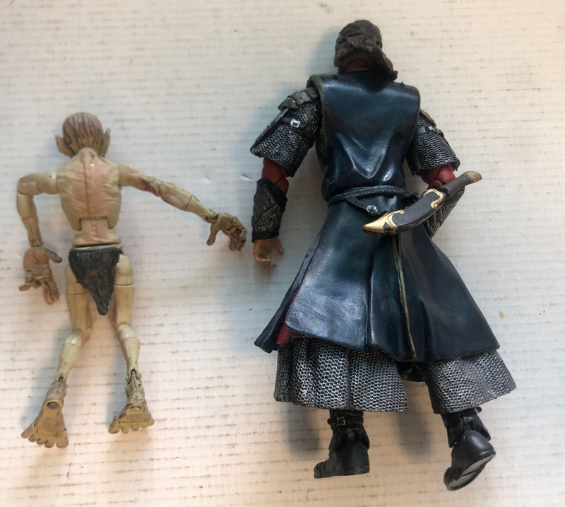 2003 NLP Lord Of The Rings Aragorn & Smegal Golum Action Figure