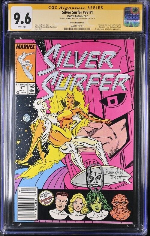 Silver Surfer  (1987) # v3 # 1 (CGC 9.6 SS) Signed & Sketch Joe Rubinstein