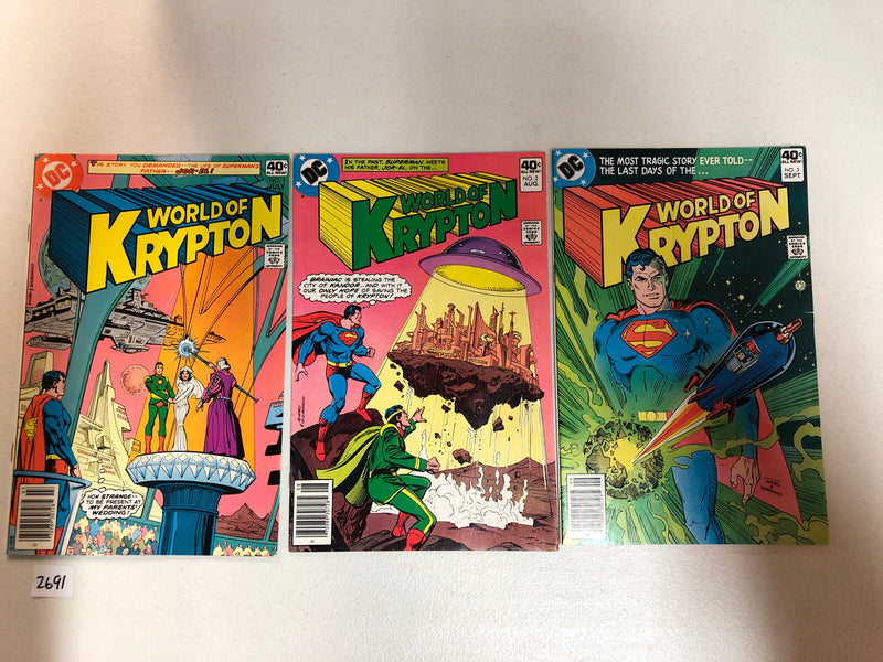 World Of Krypton (1979) #1 2 3 (FN+/VF+) Complete Set characters from