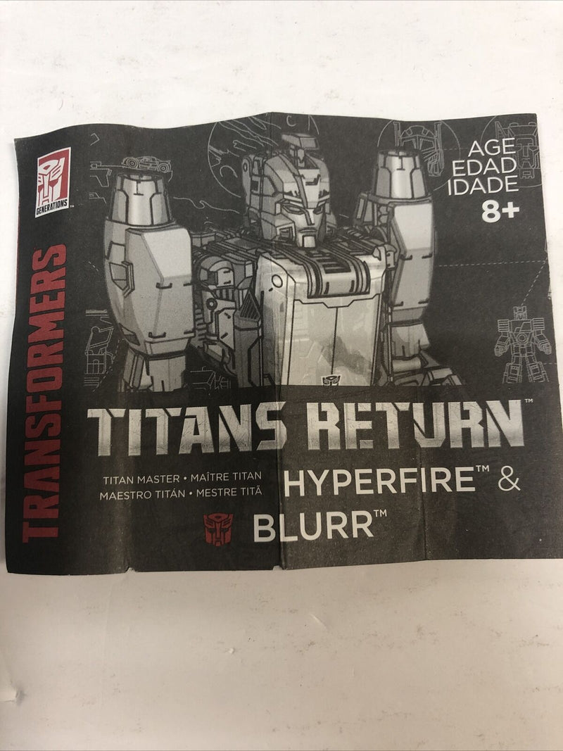 Transformers Titans Return Hyperfire & Blurr(2015) Complete Mint w/instructions
