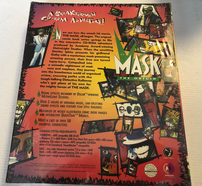 Dark Horse Comics The Mask The Origin on CD-Rom 1990s Big Box PC Sealed