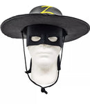 Zorro Hat and Eye Mask Set Dueling Blade Fencing Prop Accessory Halloween
