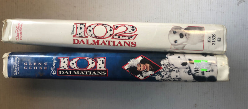 101 Dalmatians 102 Dalmatians lot (VHS, 1997, Clam Shell) Glenn Close Disney