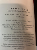 From Hell (1994) #1-6 (VF/NM) Set Printings: 1st: #5,6 2nd:#2,3,4 3rd:#1