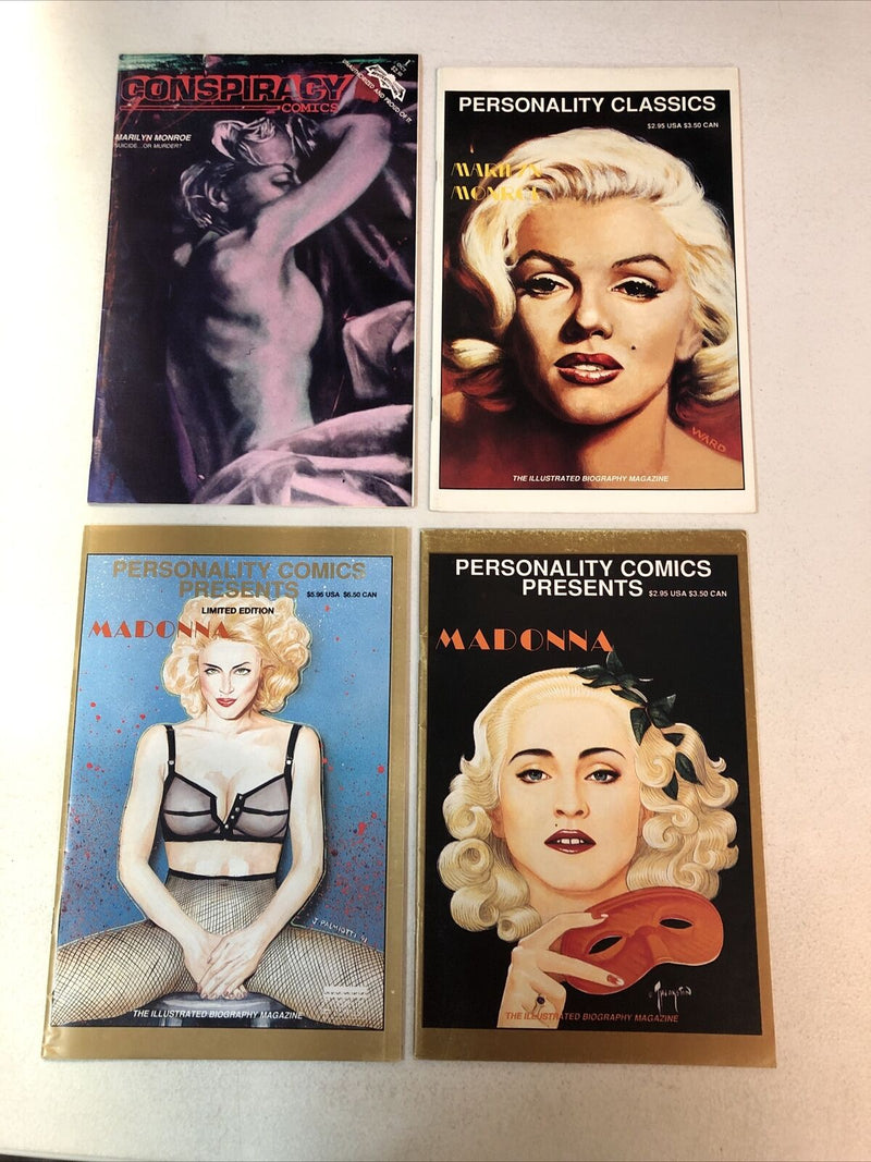 Personality Conspiracy Comics (1991) 4 Books (FN/FN+) Set Marilyn Monroe Madonna