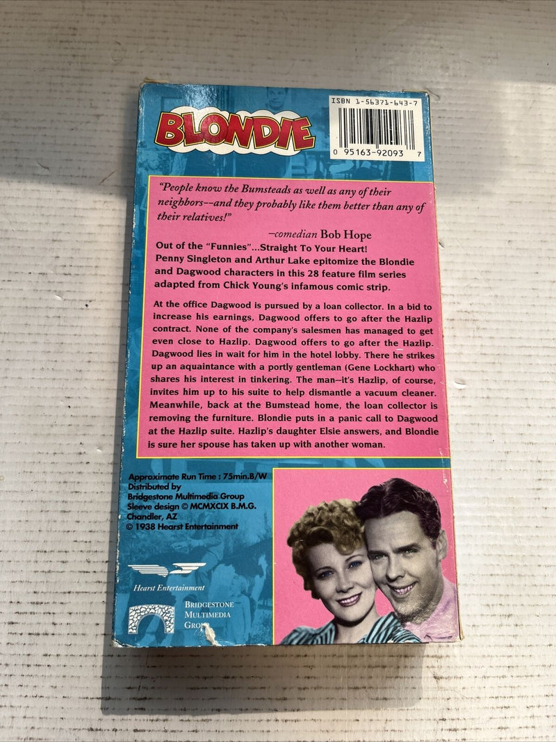 Blondie (VHS, 1999) Bridgestone Multimedia Presents | Penny Singleton Dagwood