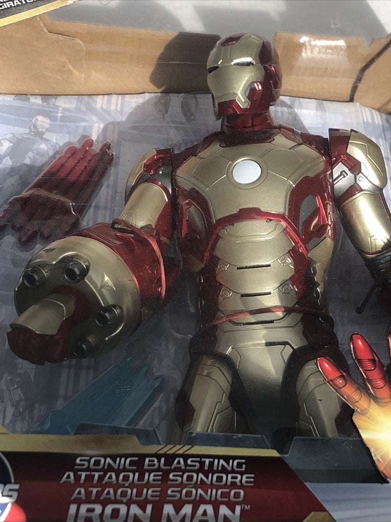 Marvel Sonic Blasting Iron Man 3 Action Figure Missile Launch Lights & Sound NIB