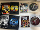 PS 2 & 3 Rock Band Guitar Hero Instruments & Game bundle (No Dongle Or Dj Mixer)