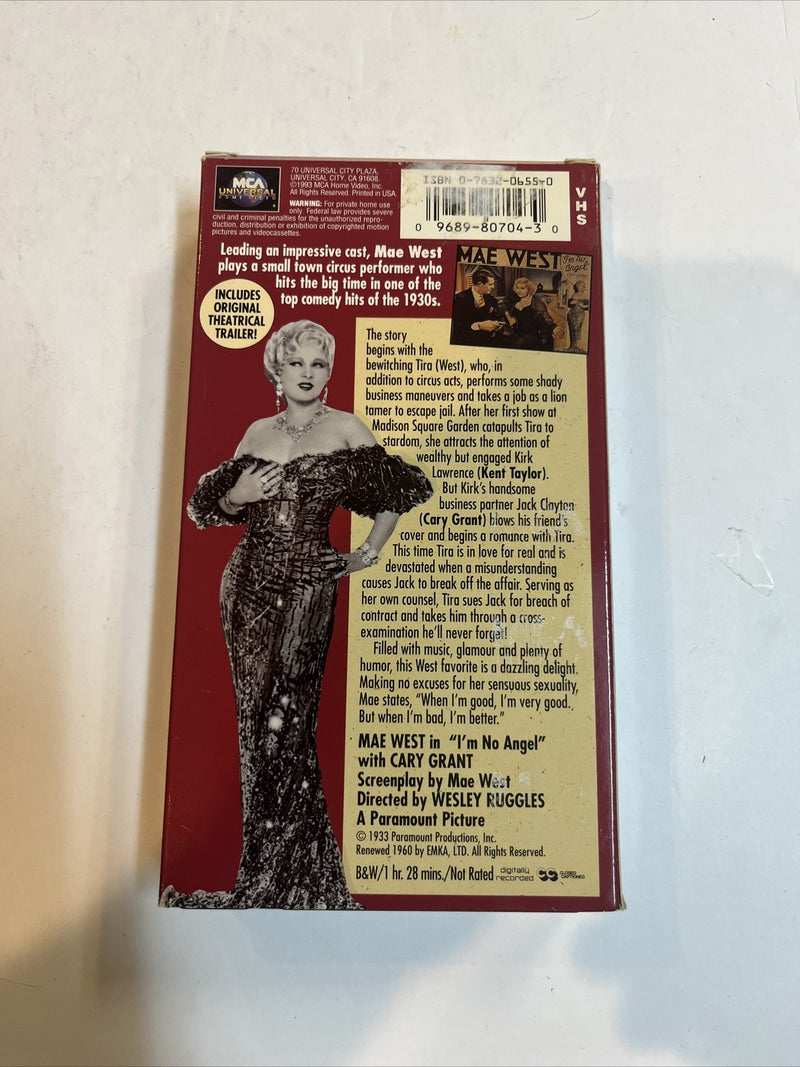 I’m No Angel (VHS) Mae West | MCA Universal Paramount Studios