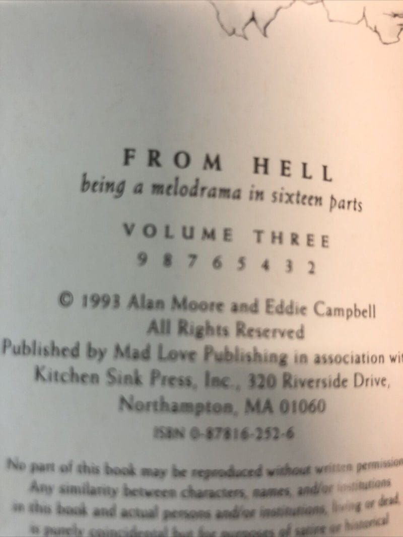 From Hell (1994) #1-6 (VF/NM) Set Printings: 1st: #5,6 2nd:#2,3,4 3rd:#1