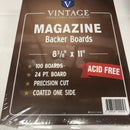 100 Magazine Backer Boards Vintage 8 3/8” X 11” 24 PT. Boards • Coated One Side