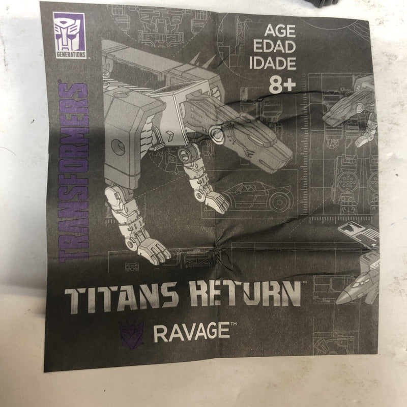 Transformers Generations Titans Return Titan Master Ravage 2015 Complete Mint