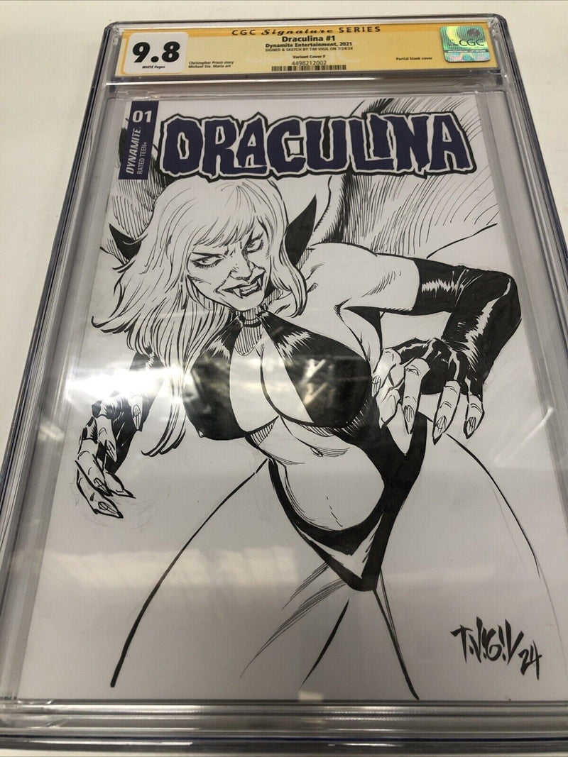 Draculina (2021)  1 (CGC 9.8 SS) Signed Sketch Tim Vigil *Dynamite Entertainment