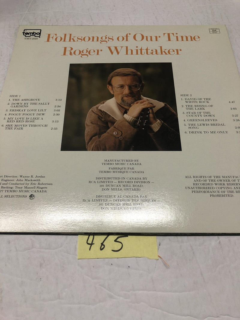 Roger Whittaker Folksongs Of Our Time Vinyl LP Album