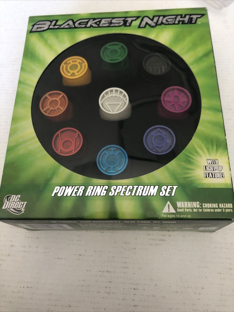 BLACKEST NIGHT POWER RING SPECTRUM SET,  (GREEN LANTERN) rare