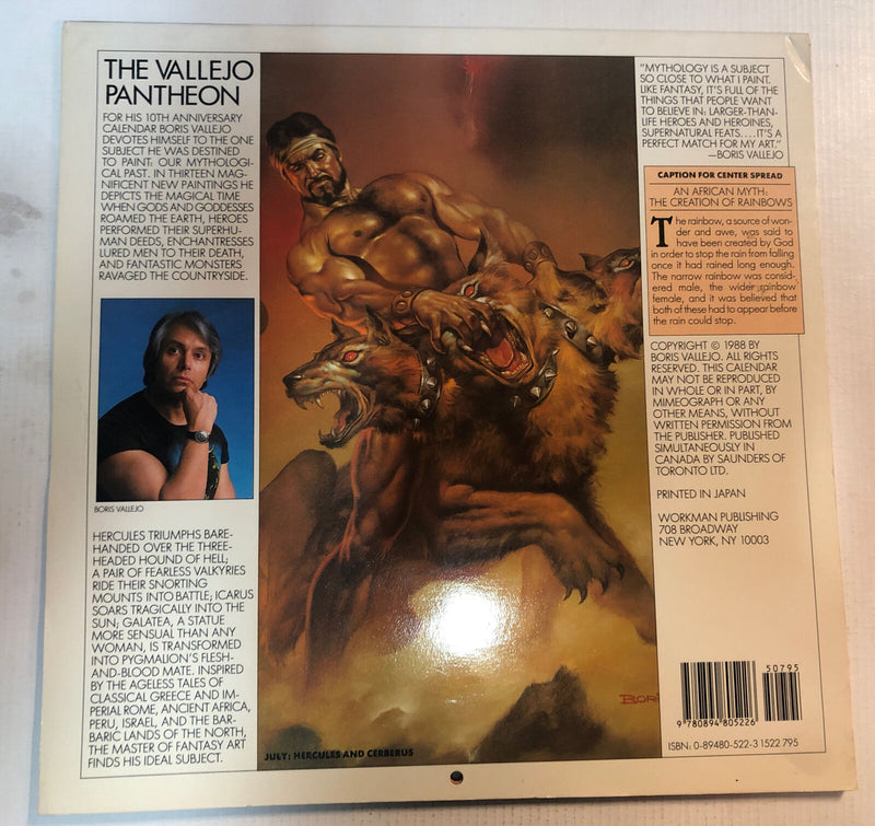 Boris Vallejo’s (1989) Mythology Calendar F/VF ~ Rare