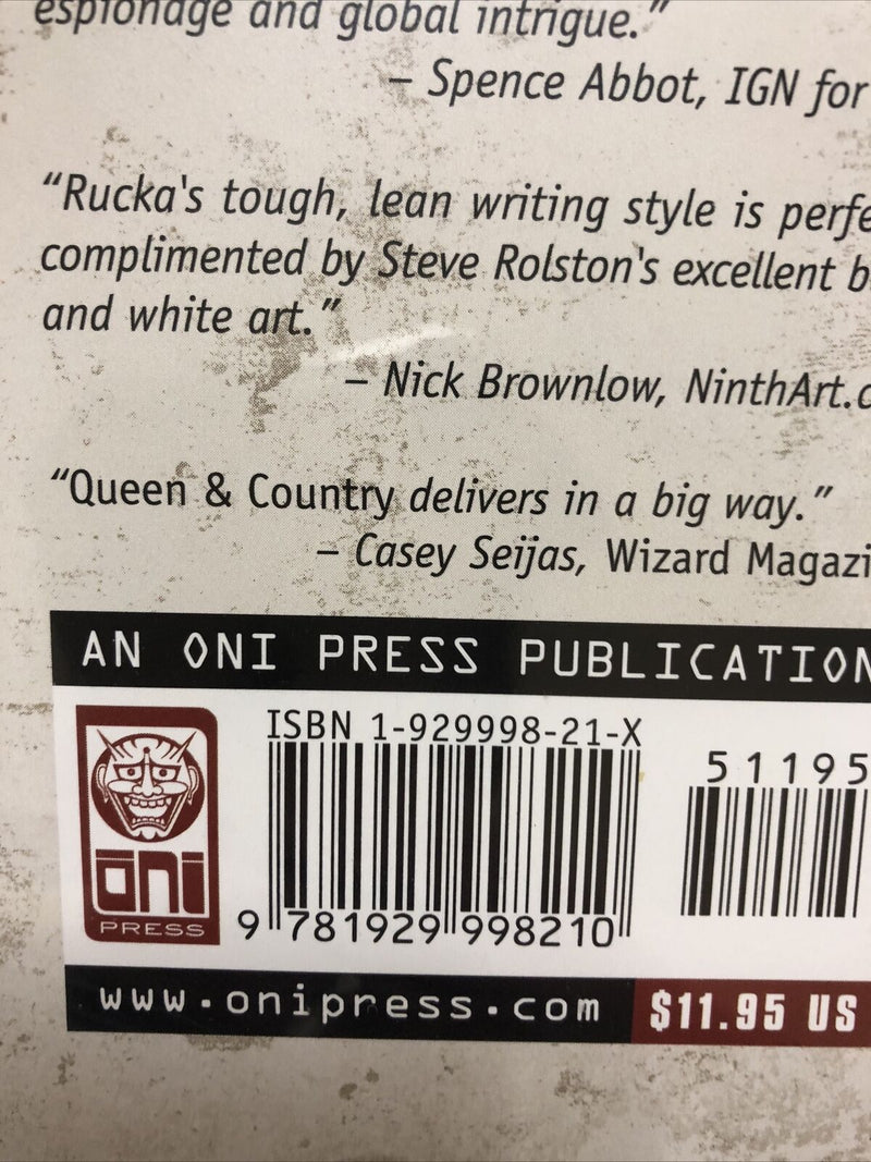 Queen& Country Vol.1 Operation Broken Ground (2002) Oni Press TPB SC Greck Rucka