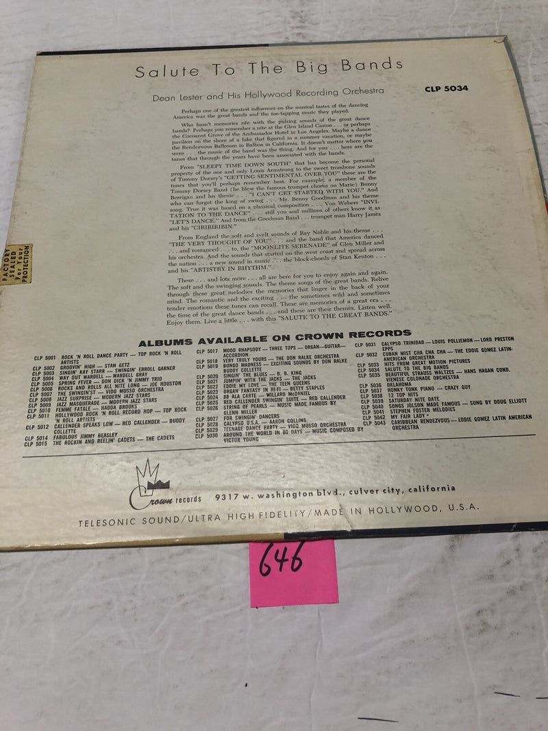 Salute To The Big Bands Vinyl LP Album