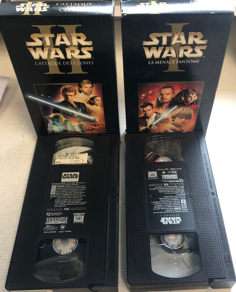 STAR WARS LA MENACE FANTOME,L’ATTAQUE DES CLONES VHS (2000-2002)