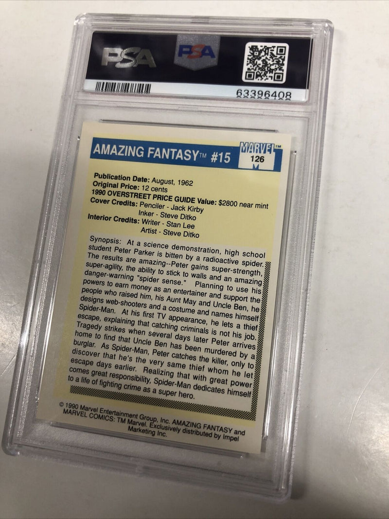 1990 Marvel Universe Amazing Fantasy #15  #126 PSA 8