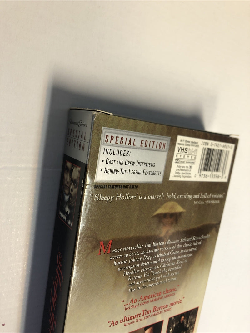 Sleepy Hollow (VHS, 2000, Special Edition) Johnny Depp Christina Ricci