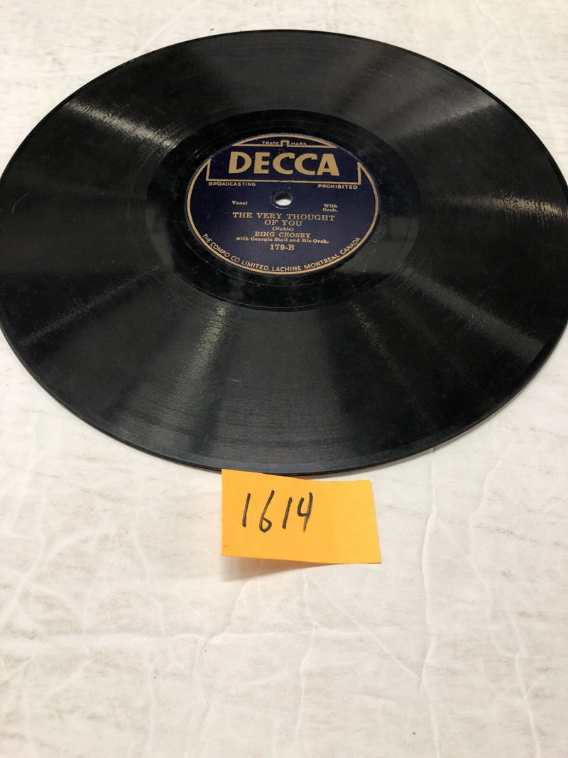Bing Crosby The Very Thought Of You Shellac Single ( Rare)