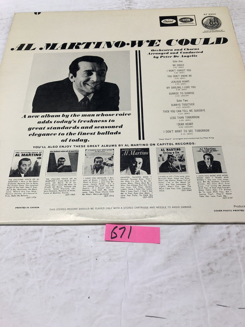 Al Martino. We Could. Vinyl   LP Album