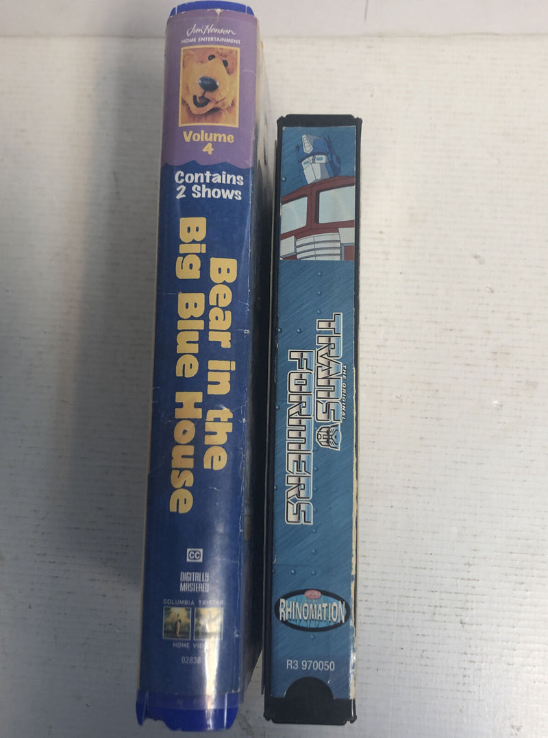 Transformer Heroes The Rebirth & Bear In The Big Blue House Lot (VHS )