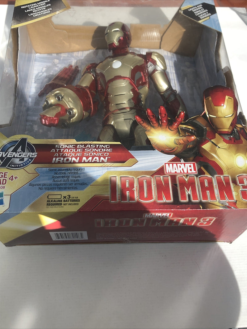 Marvel Sonic Blasting Iron Man 3 Action Figure Missile Launch Lights & Sound NIB