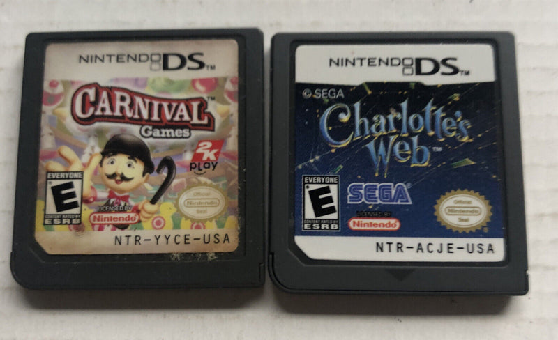 Carnival Games,Charlottes web Nintendo DS Bundle