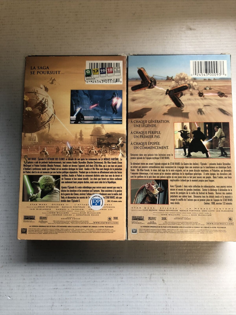 STAR WARS LA MENACE FANTOME,L’ATTAQUE DES CLONES VHS (2000-2002)