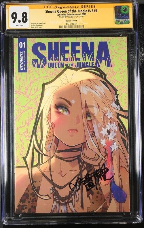 Sheena Queen Of The Jungle #V2 (2021) #1 (CGC 9.8) Signed Besch *Variant Cover B