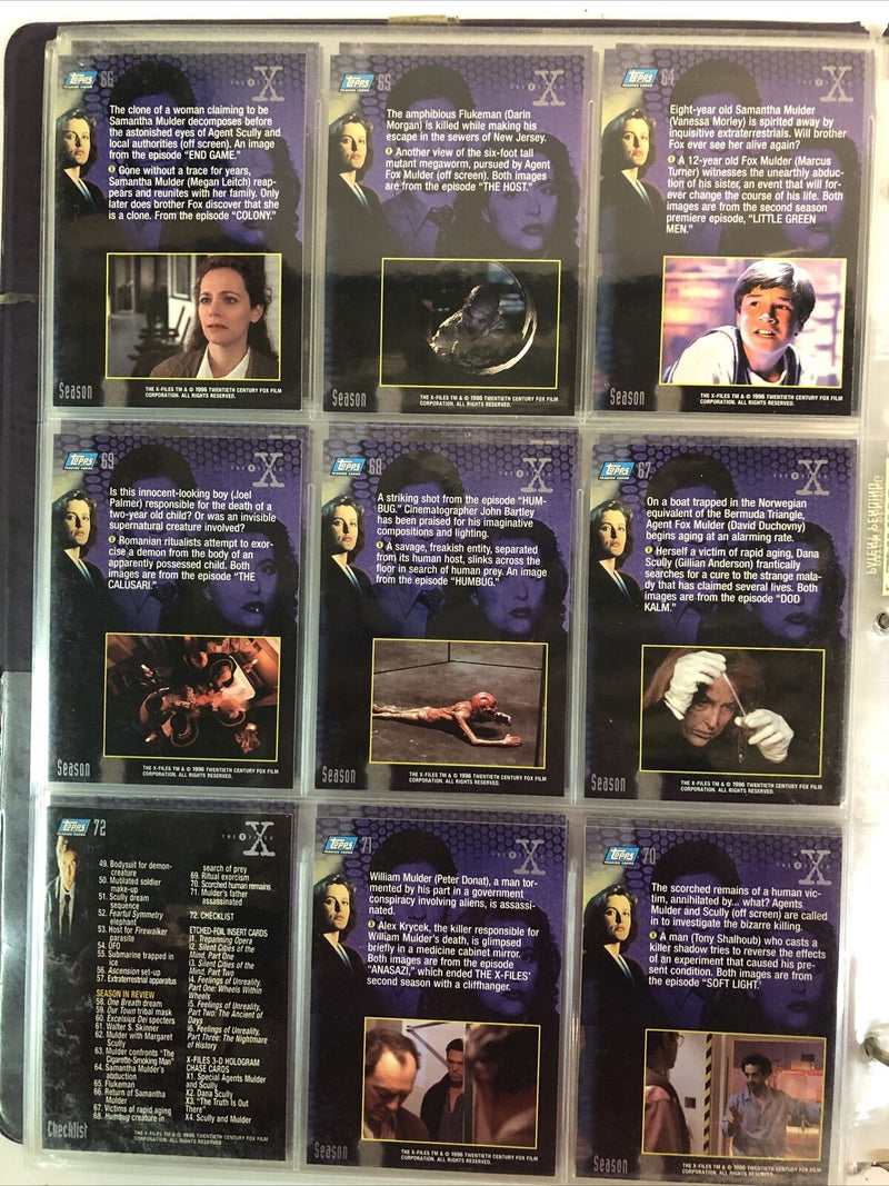 X-Files Trading (1995) Trading Cards Complete Season