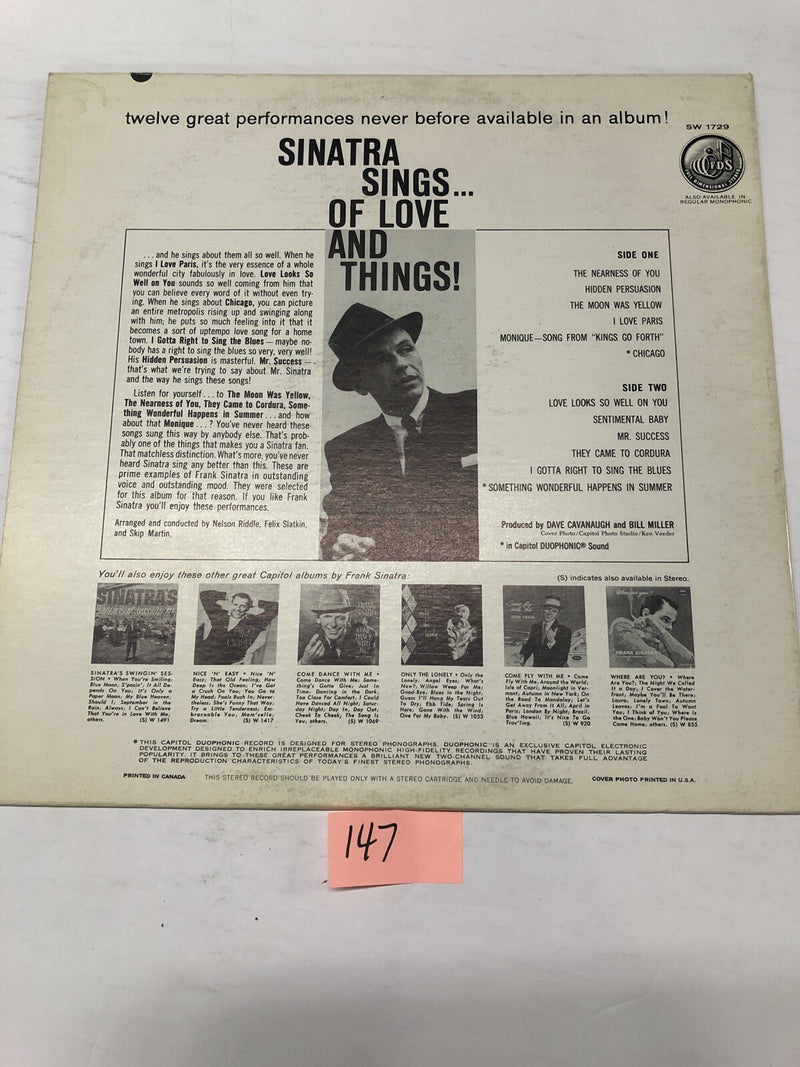 Frank Sinatra Sinatra Sings Of Live And Things  IVinyl LP Album