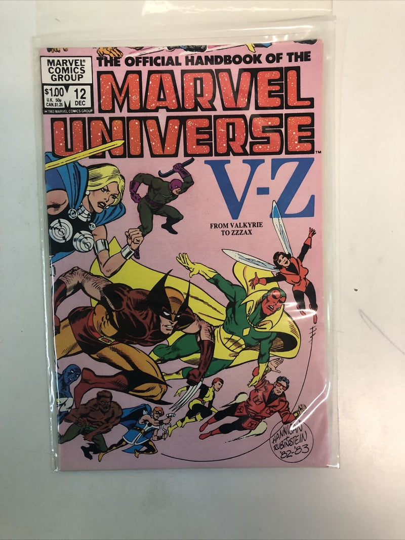 The Official Handbook Of The Marvel Universe (1982) Set# 1-15 Missing # 6-8 (VF)