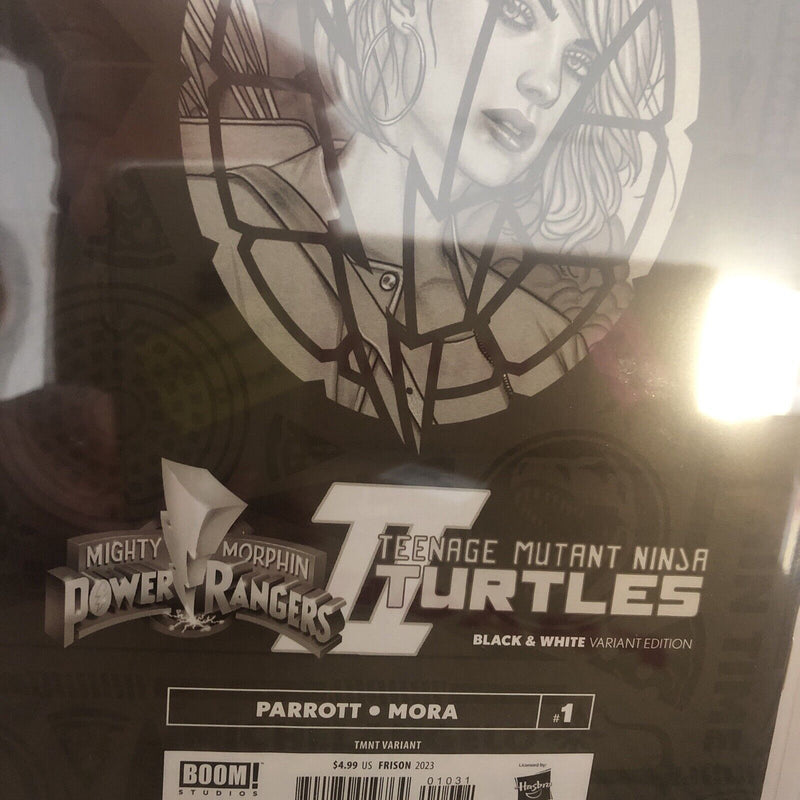 Mighty Morphin Power Rangers /TMNT II B&W Edition 2023(CGC 9.6 SS) Signed Frison